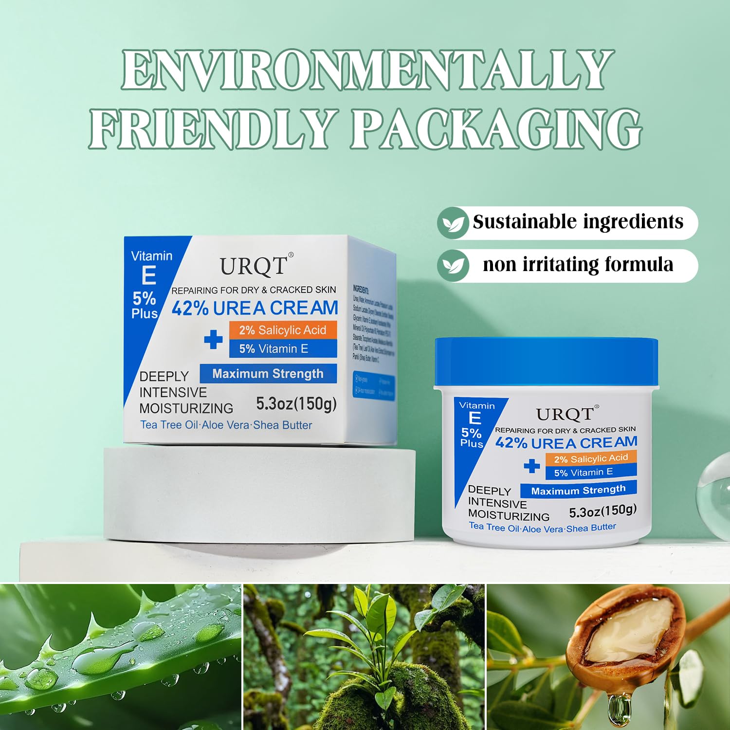 URQT Crème Urea 42% pour les coudes, douceur et souplesse.