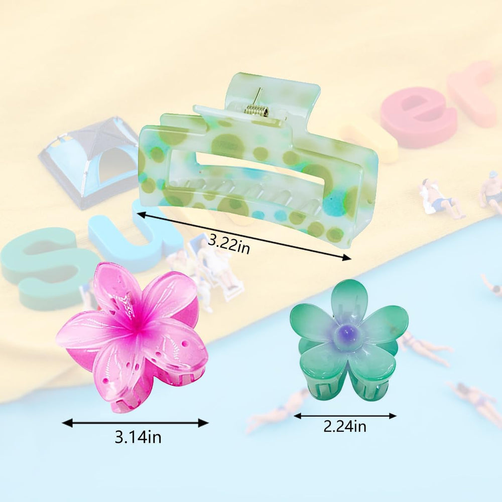 Clip cheveux Urrykid fleurs hawaïennes bleu, couleur estivale idéale pour plage.