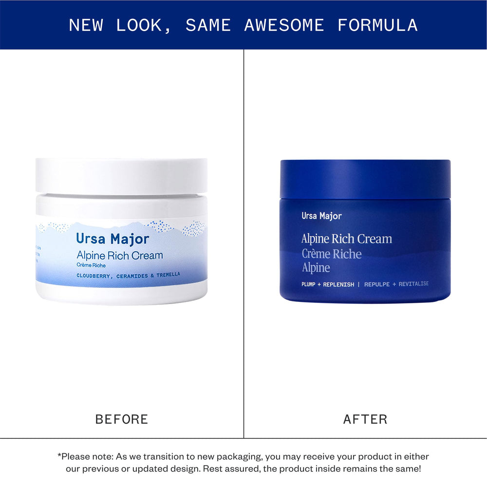 Texture riche et onctueuse d'Ursa Major Alpine Rich Cream prête à nourrir la peau.