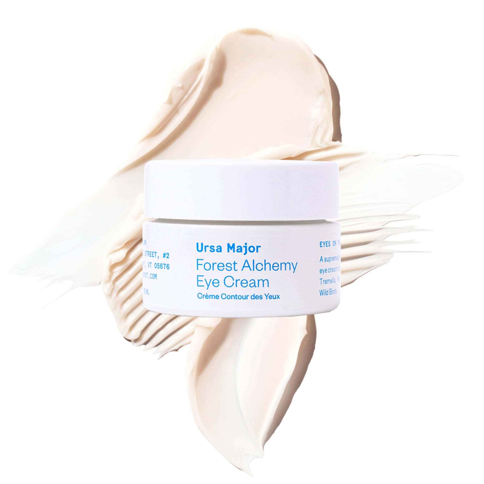 Ursa Major Forest Alchemy Eye Cream, pot montrant texture riche et nourrissante.