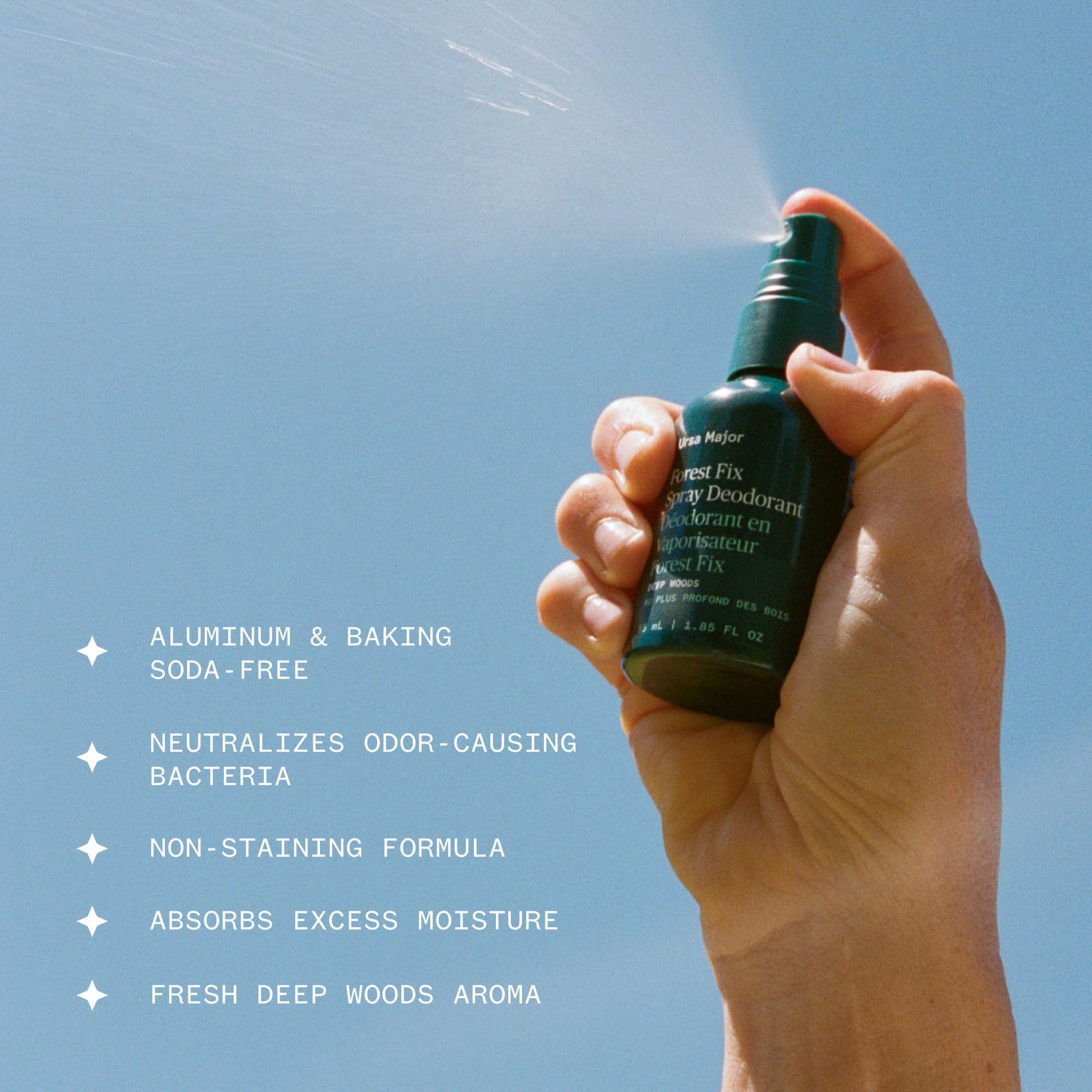 Ursa Major Forest Fix Spray, application rapide et facile en déplacement.