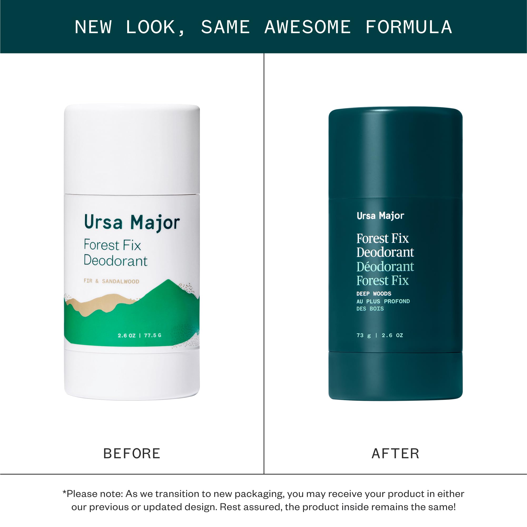 Ursa Major Forest Fix with woodsy-citrus aroma improves daily freshness without aluminum.