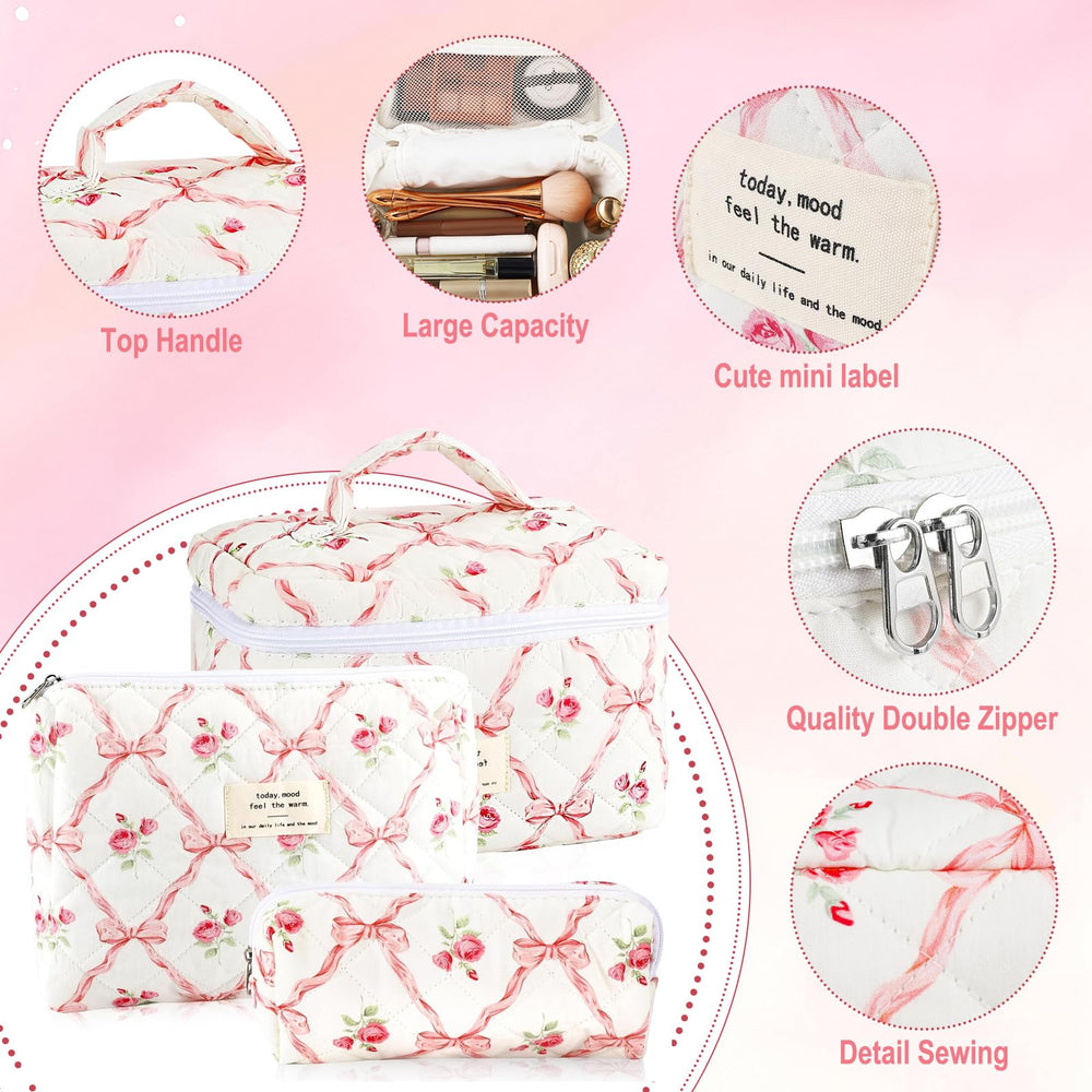URSKYTOUS petite pochette beauté matelassée, parfait pour pinceaux et petits outils