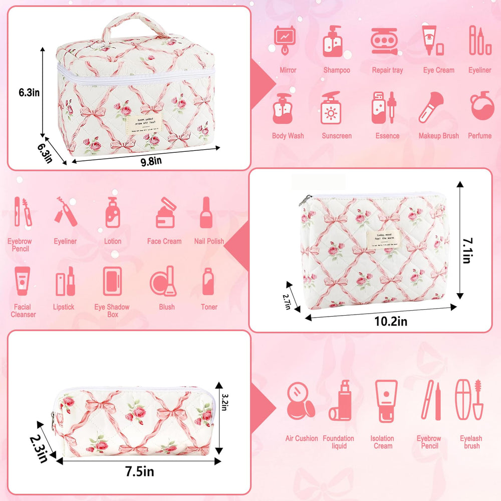 URSKYTOUS grande trousse beauté matelassée, rangement quotidien pour maquillage et soins