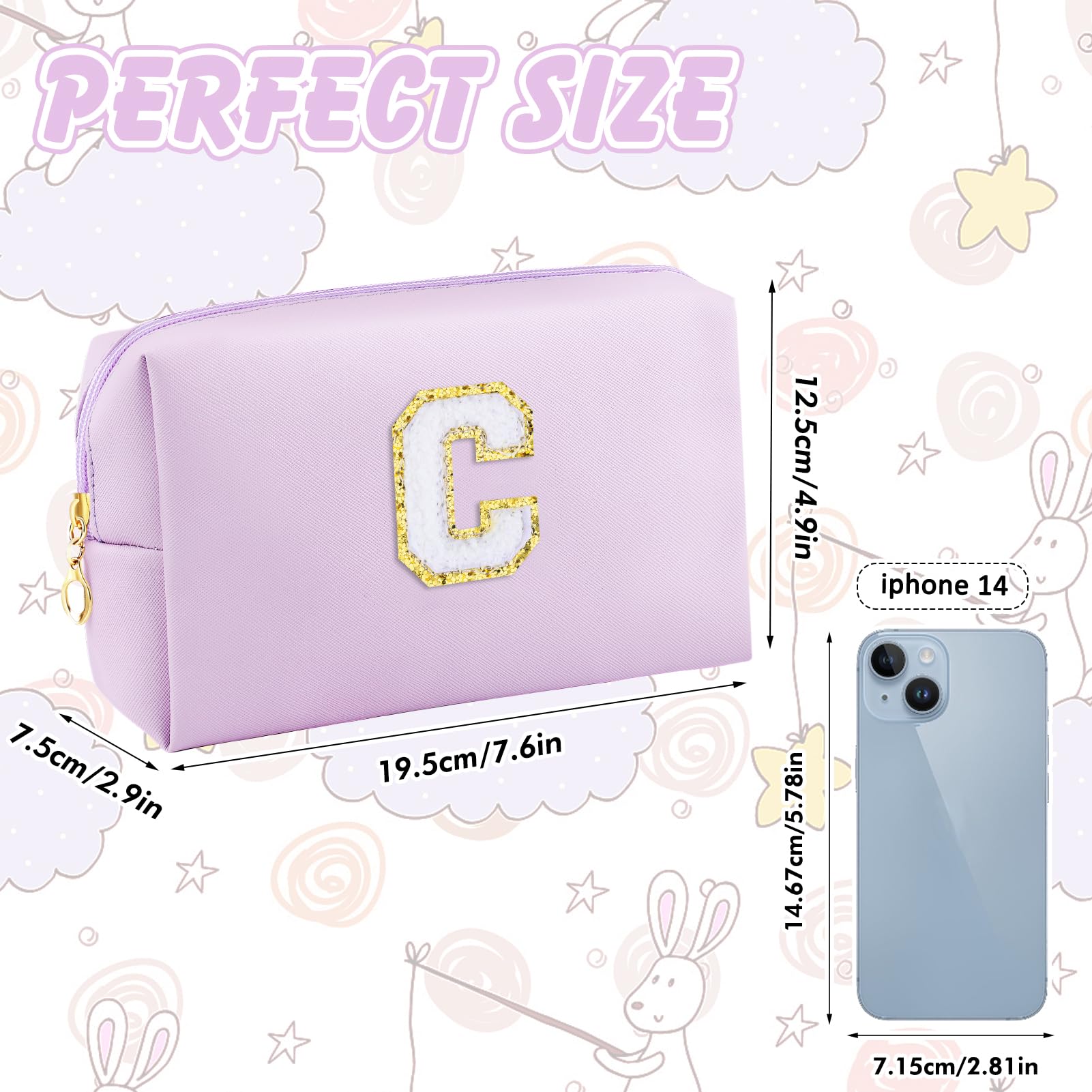 Trousse préppy URSKYTOUS monogramme initiales personnalisées