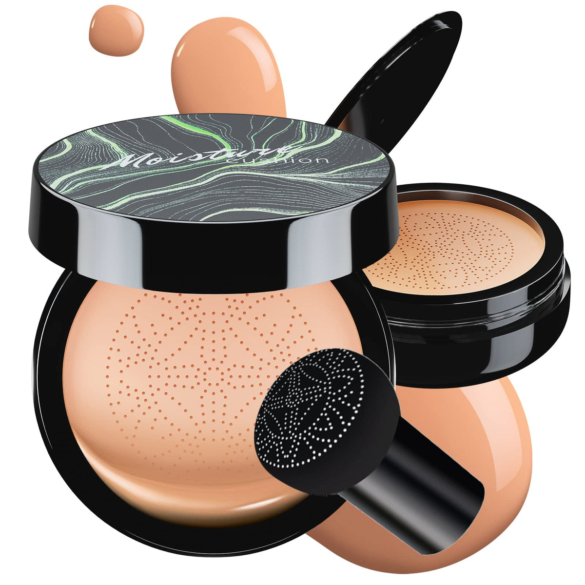 Ursoulney Crème Cushion: éponge champignon pour une application douce et précise.