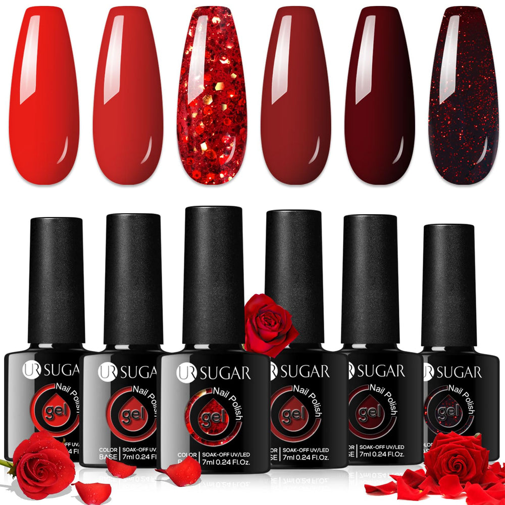 UR SUGAR Bouteille-vernis-gel-rouge : couleur vive et longue tenue.