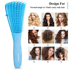 Brosse URTHEONE démêlante avec barre de contrôle amovible et dents ajustables.