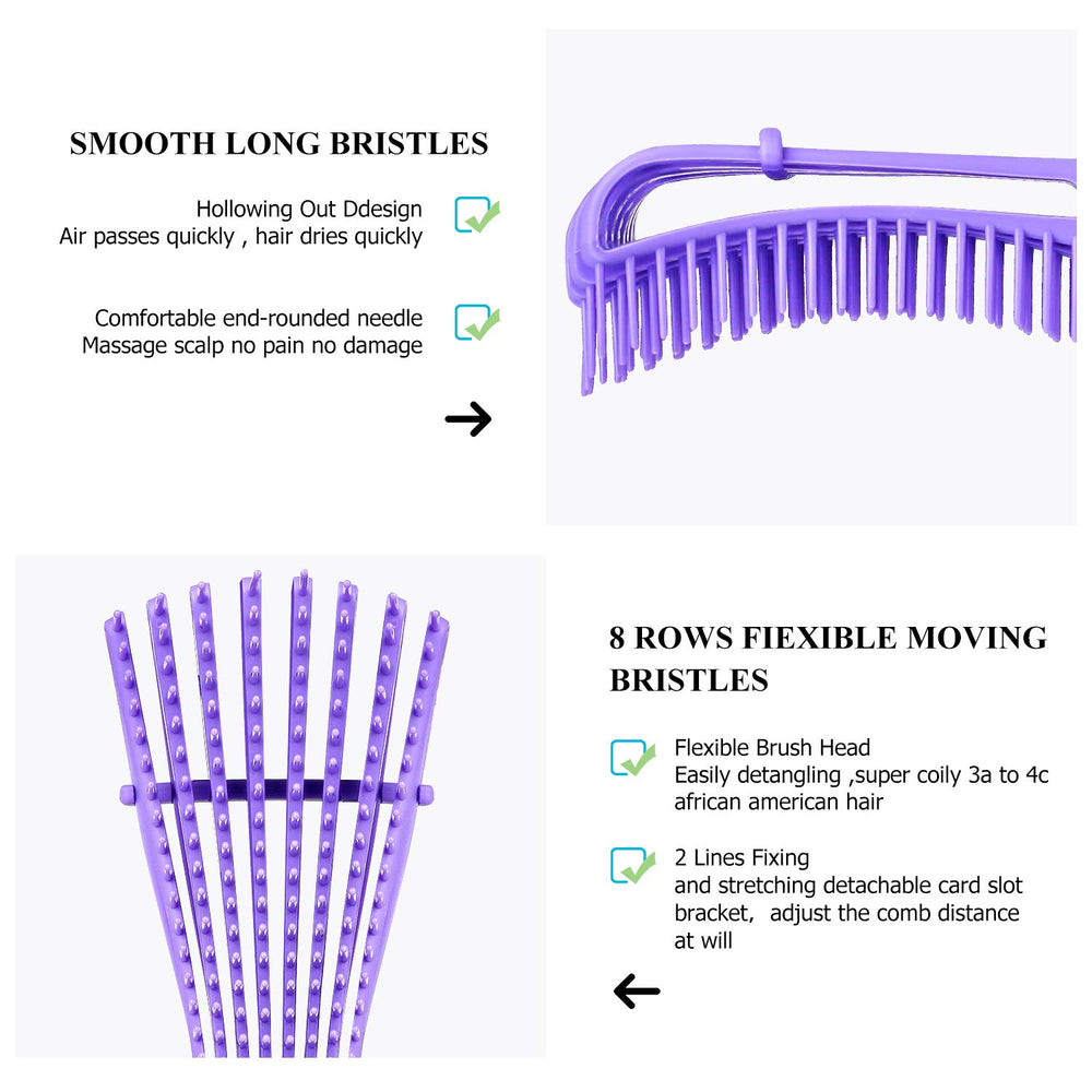 URTHEONE brosse démêlante, dents réglables pour cheveux bouclés.