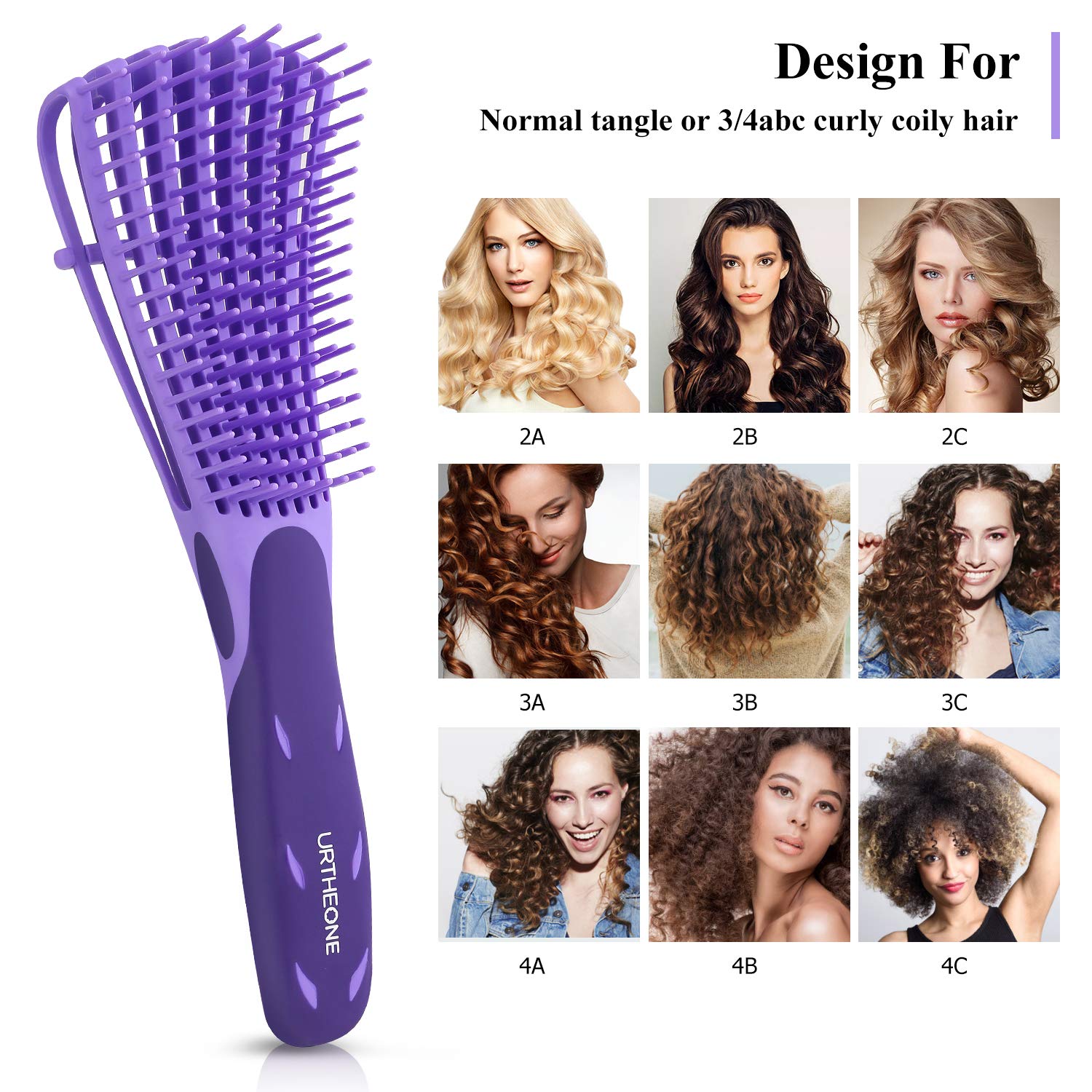 URTHEONE brosse démêlante design ergonomique, prise en main confortable.