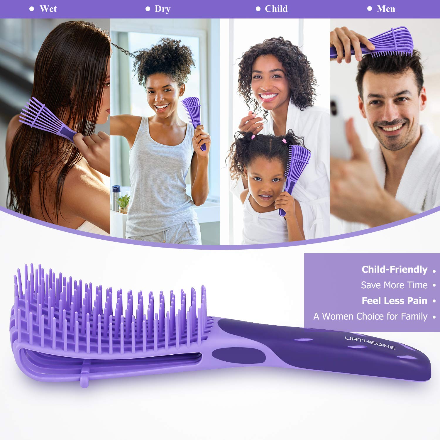 URTHEONE brosse démêlante ensemble accessoires avec peigne et barre de contrôle.