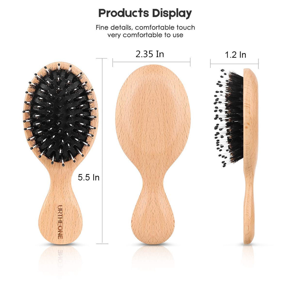 URTHEONE brosse mini à poils de sanglier, utilisation enfant facile et ergonomie légère.