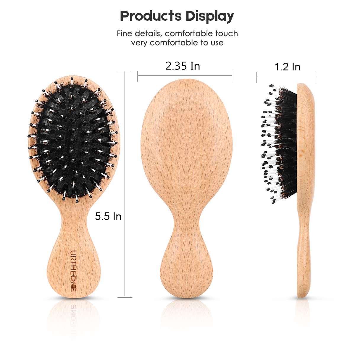 URTHEONE brosse mini poils sanglier massage cuir chevelu pour cheveux sains