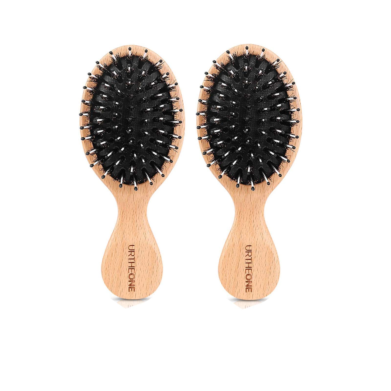 URTHEONE brosse mini à poils de sanglier pour voyage, démêlage en douceur.