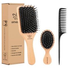 URTHEONE brosse en sanglier et bois, pour lisser et répartir l'huile naturelle