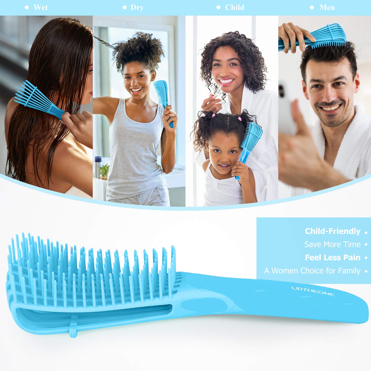 Coffret URTHEONE démêlage avec brosse, peigne et boîte cadeau.
