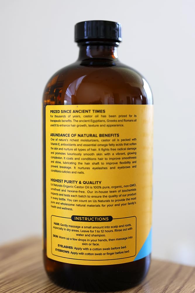 Us Naturals Huile de ricin bio – rituel beauté quotidien naturel