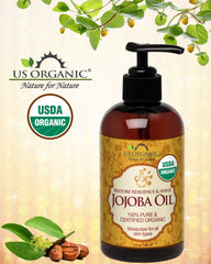 US Organic Huile de Jojoba etiquette claire et informative