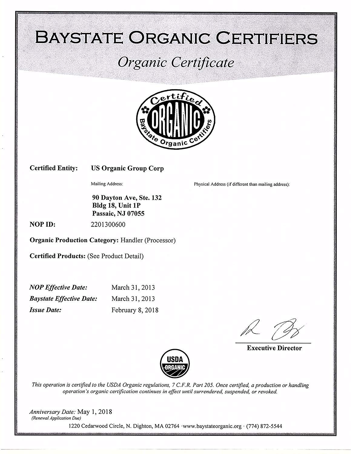 US Organic Huile MCT coco fractionnee — produit certifie USDA et sans OGM.