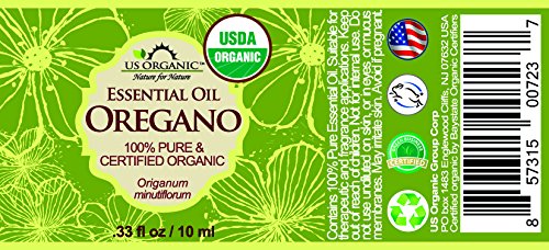 US Organic huile d'origan, arôme herbacé intense, parfaite pour diffuser dans une pièce.