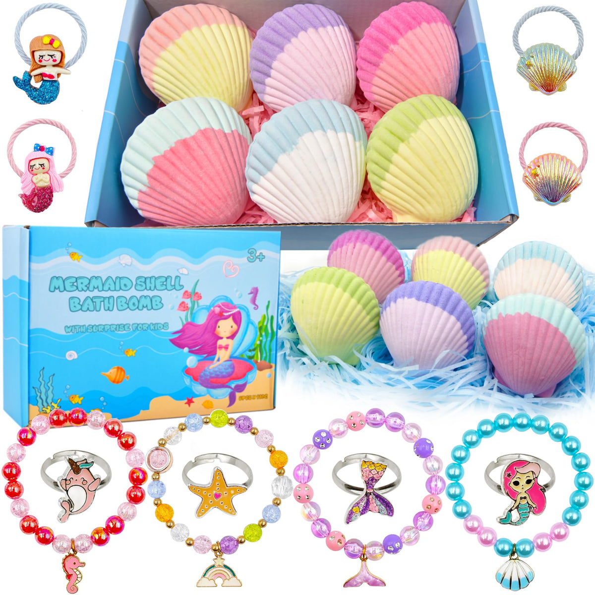 Usand bombe-bain sirène pêche surprise: couleur vive et moment d'amusement pour les enfants.