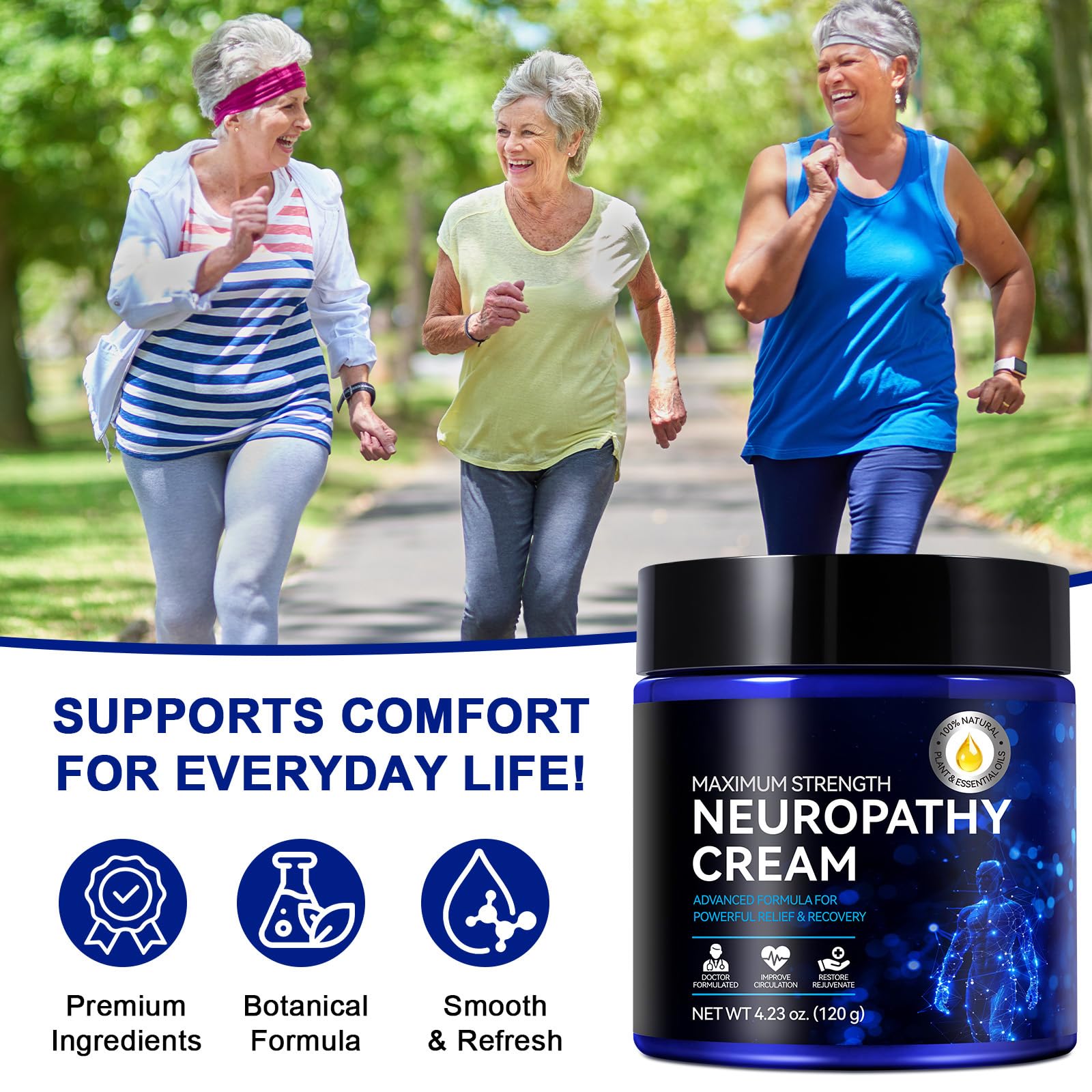 USBSREGARDS Crème neuropathie – Emballage pratique de 4 oz pour la routine.