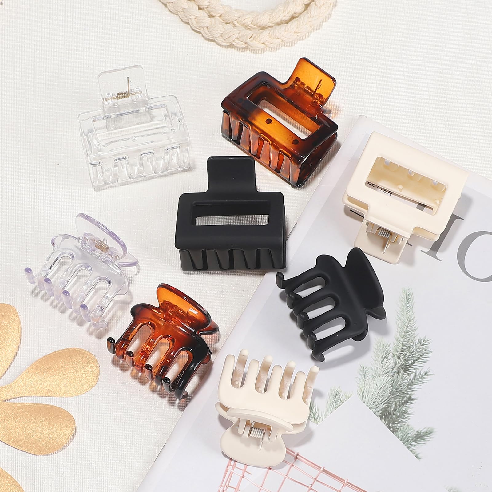 USDNICE clip rectangle deux styles, deux tailles pour coiffure quotidienne.