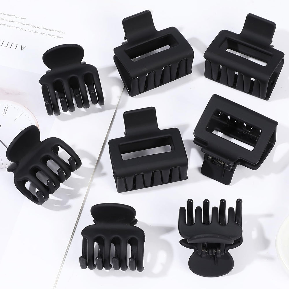USDNICE pinces-cheveux noir mat carre, pince carrée robuste pour coiffure stable.