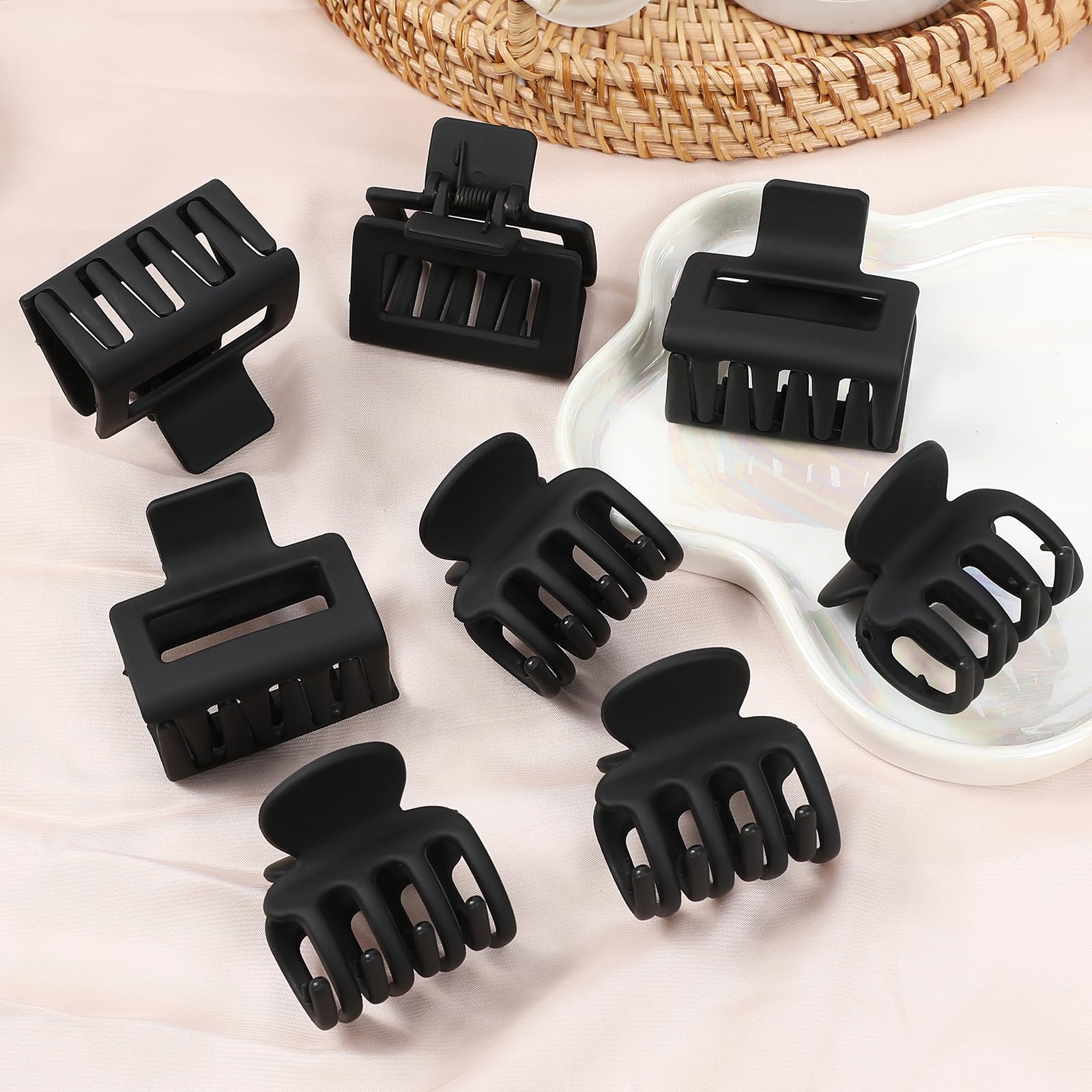 USDNICE pinces-cheveux noir mat sans-glisse, maintien sûr sans tirer les cheveux.