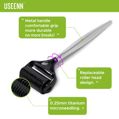 USEENN rouleau micro-aiguilles 1200 pour barbe, entretien ciblé