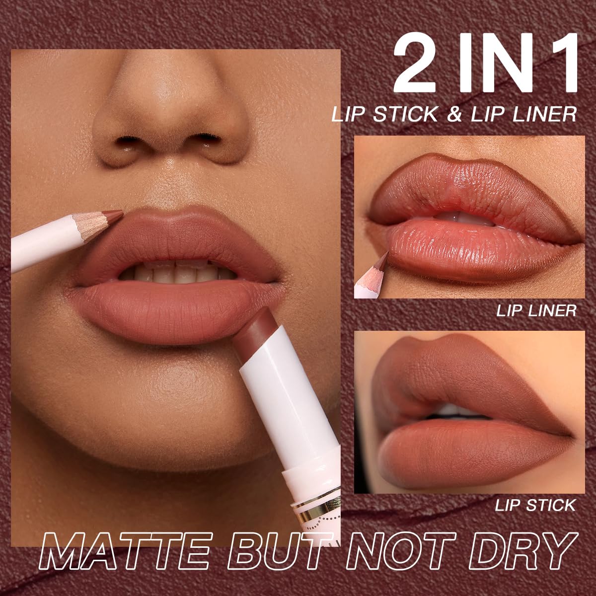 USHAS rouge à lèvres matte, longue tenue et fini velours sur les lèvres.