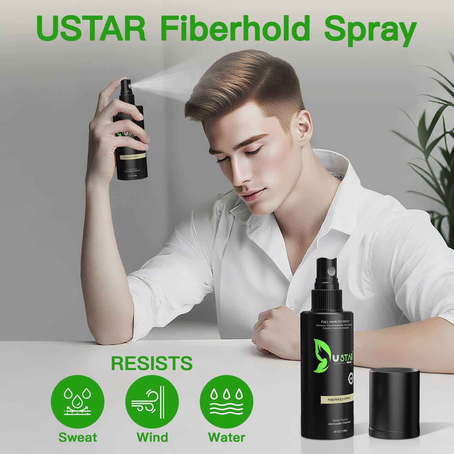 USTAR Applicateur fibres cheveux – distribution contrôlée