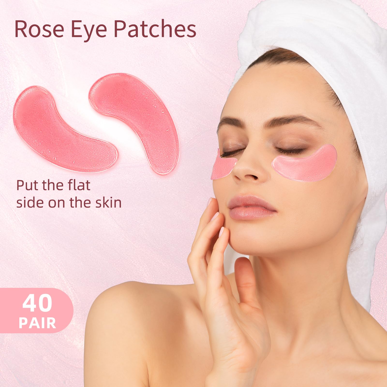 Patchs yeux USTELIR Rose – application facile et rafraîchissante.
