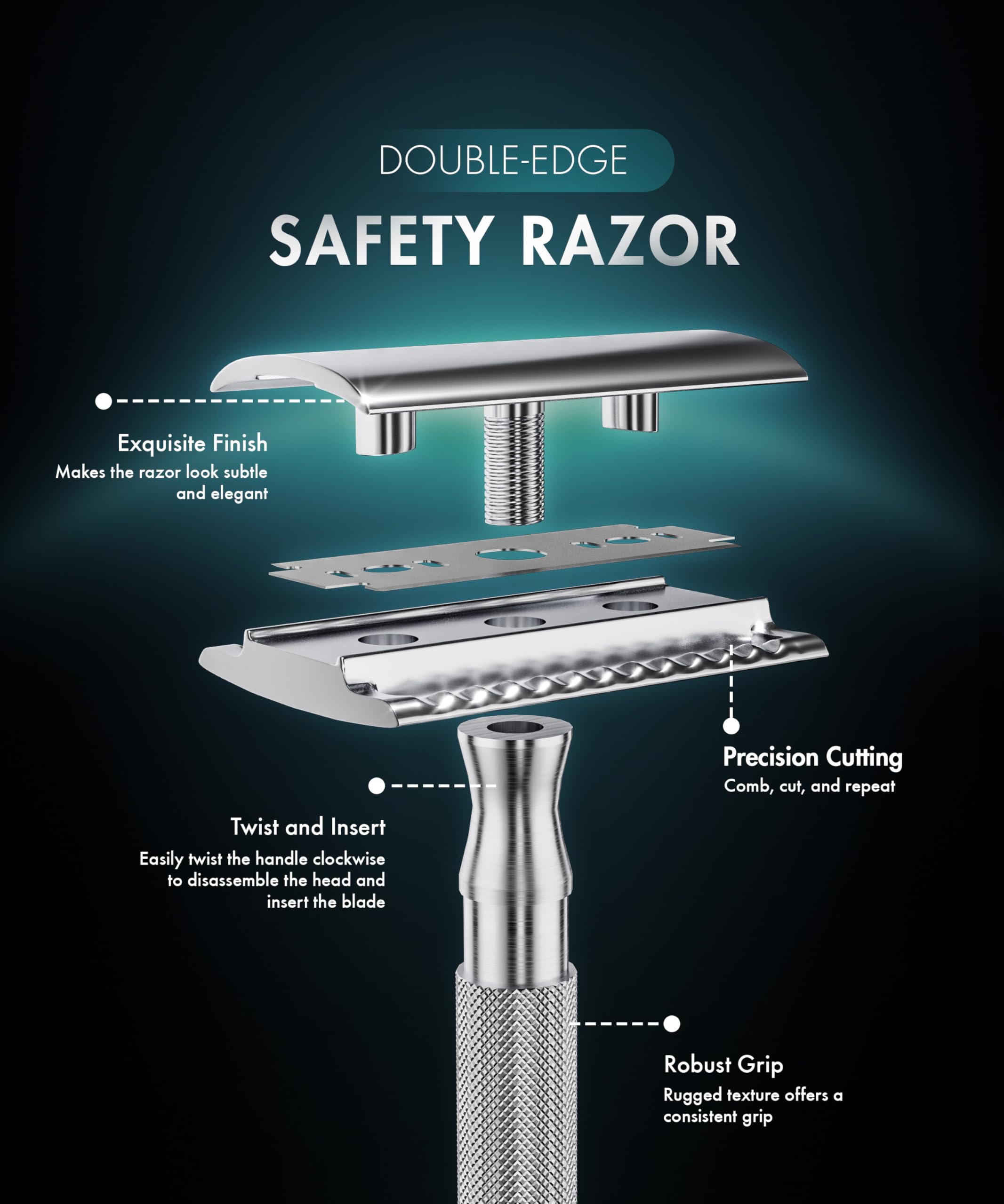 Lames inox dix incluses pour le rasoir Utopia Care, rasage rapide et efficace.