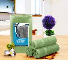 Serviettes coton 100 pourcent Utopia, douceur et absorption pour cheveux.