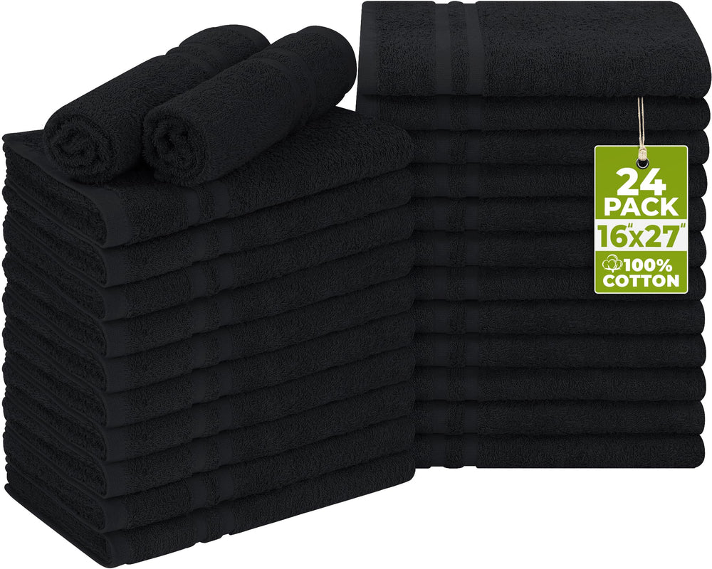 Utopia Towels serviette coton noire, résistance au blanchiment, idéal pour salon.