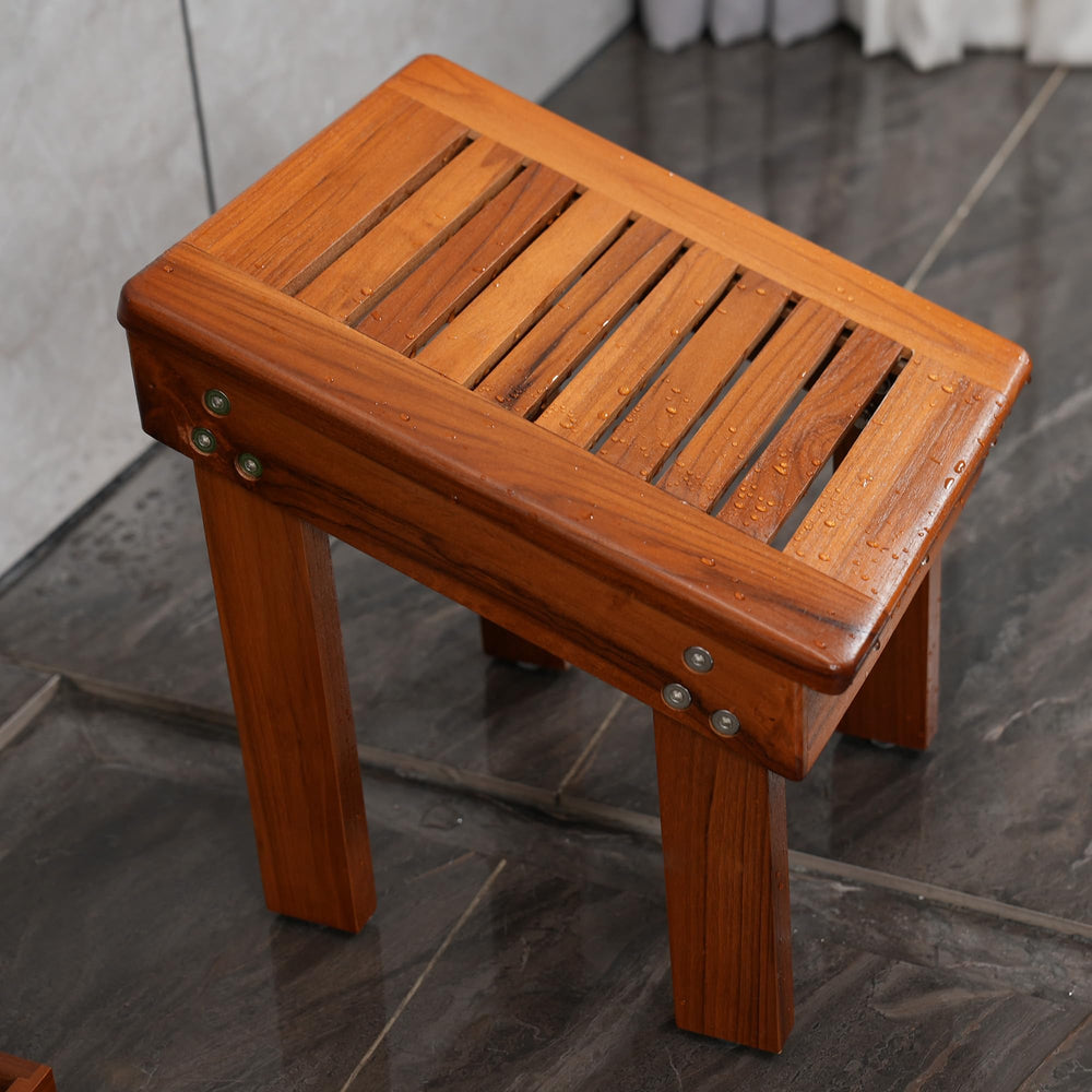 UTOPLIKE tabouret douche teck bois teck Grade A durable et résistant.
