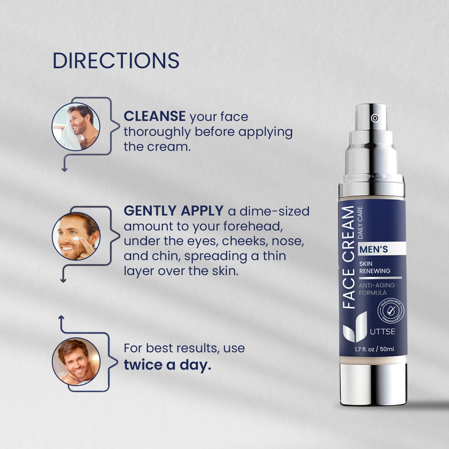 Uttse creme visage: application quotidienne pour peau plus lisse.
