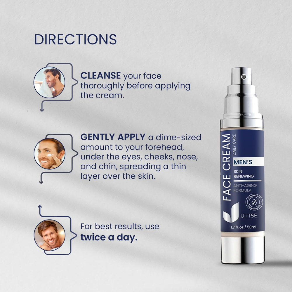 Uttse creme visage: application quotidienne pour peau plus lisse.