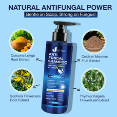 Uttse anti-fungal shampoo massaged into the scalp for easy, soothing care.