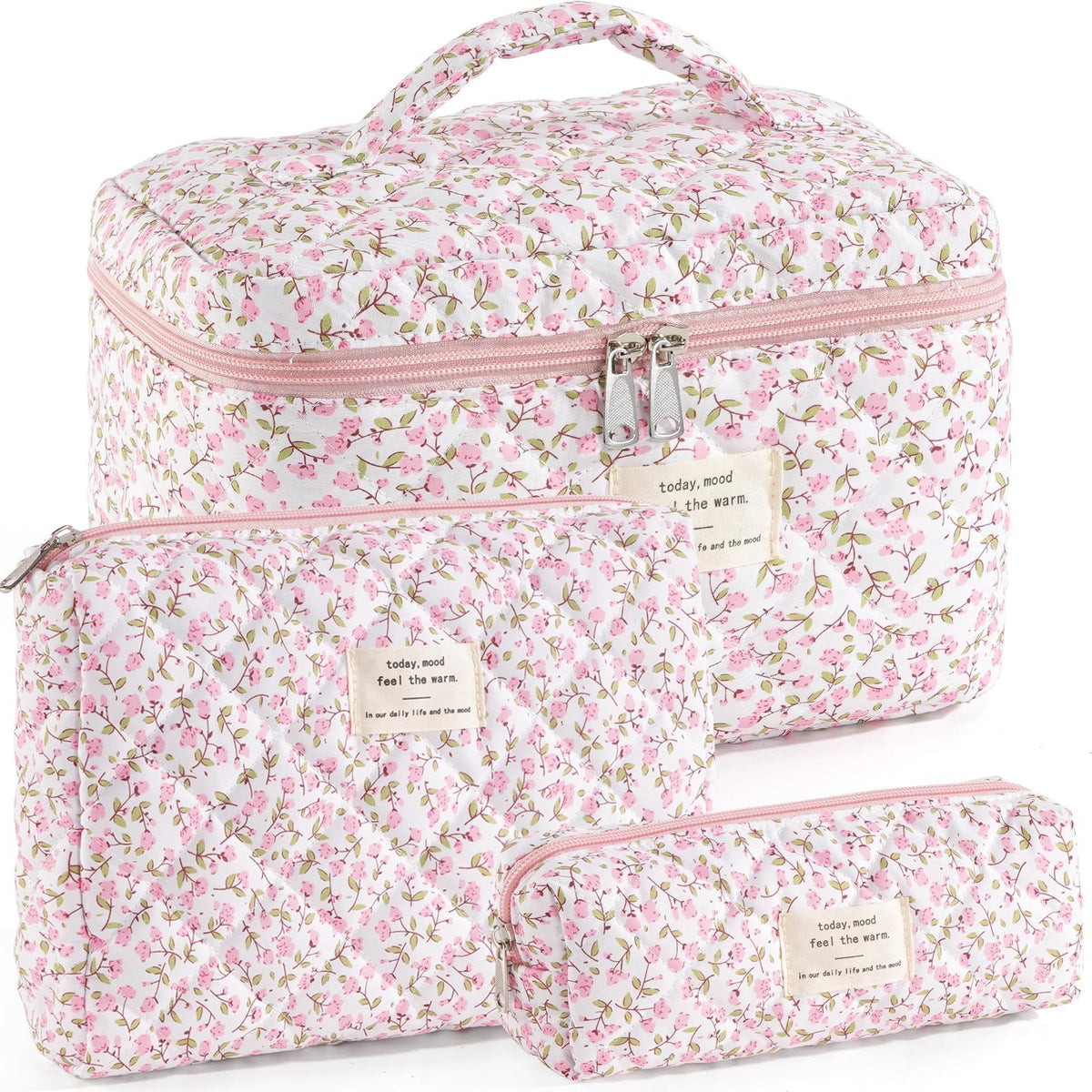 UUYUUY sac maquillage floral, rangement spacieux pour cosmétiques en voyage