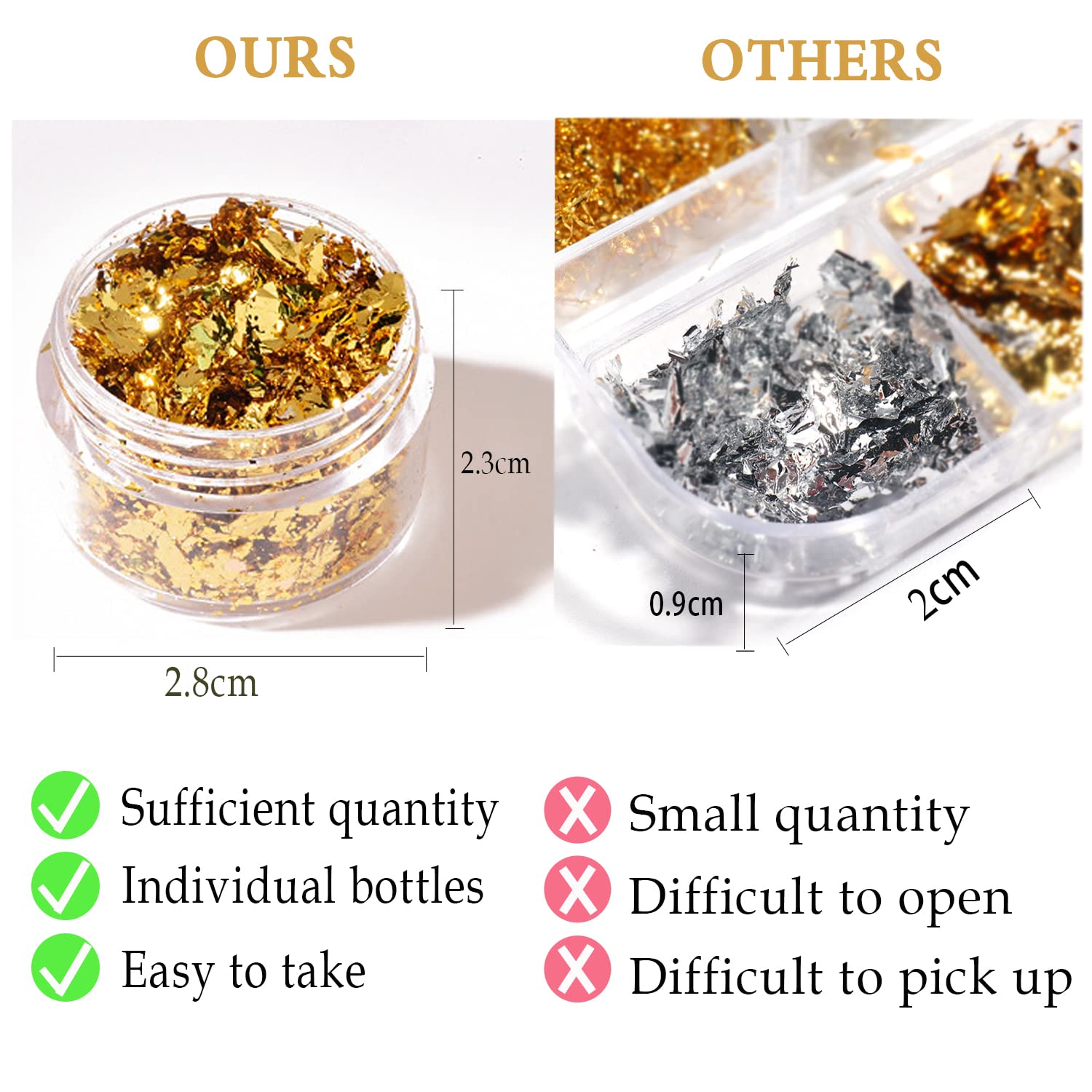UVANKAUP feuilles d’or en bouteille, brillance pour résine et bijoux