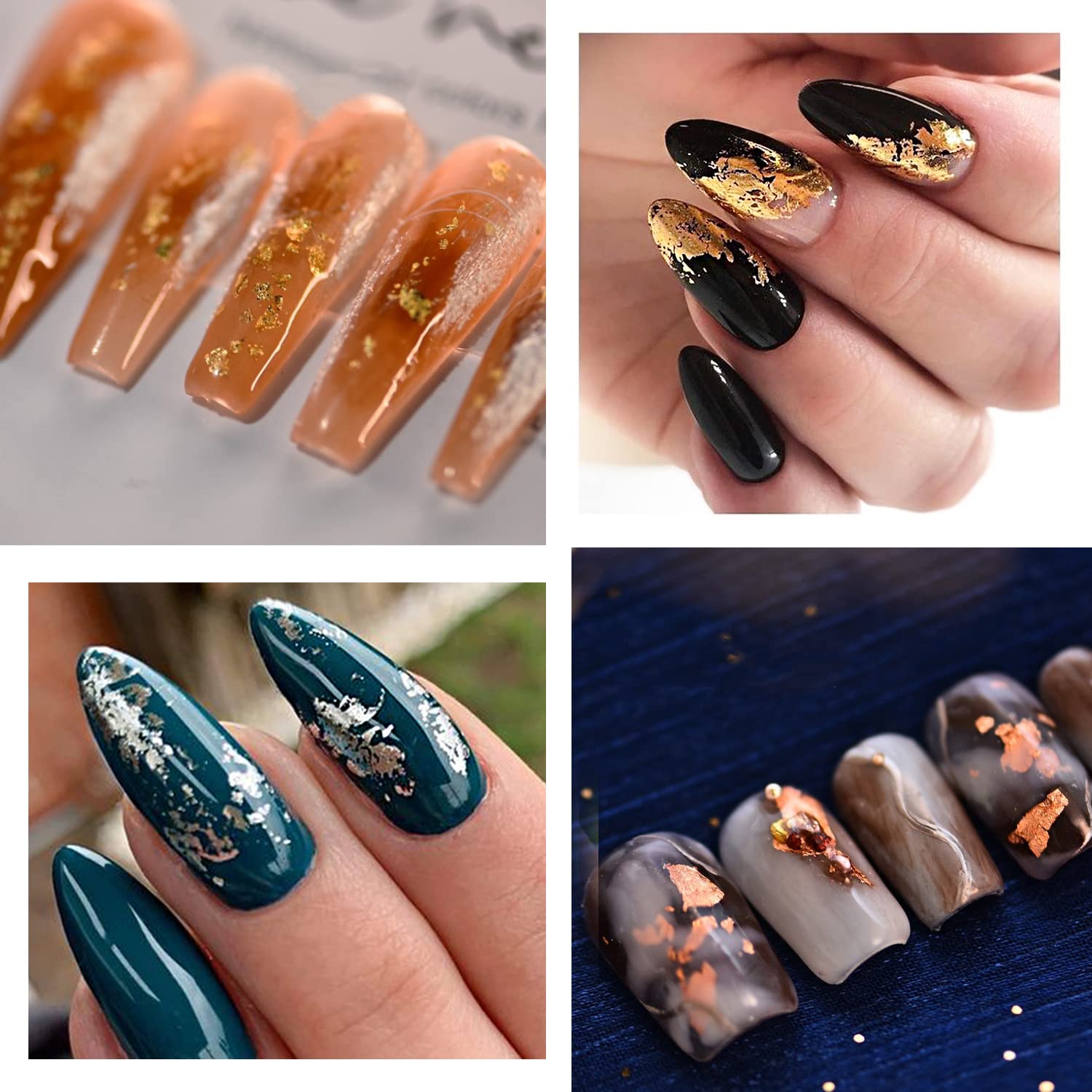 UVANKAUP feuilles d’or en bouteille, utilisation facile sur les ongles