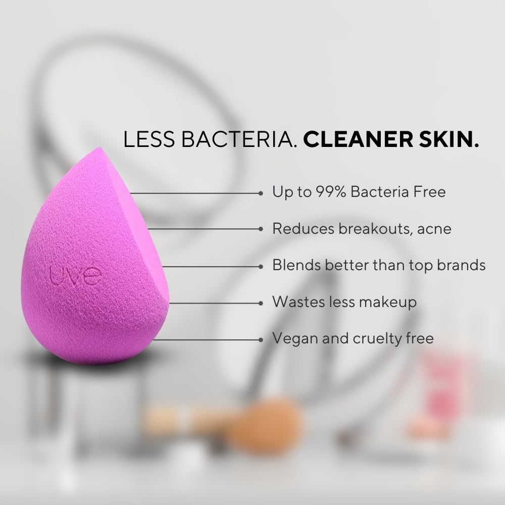 UVé Éponge poudre et crèmes, utilisation polyvalente pour un teint uniforme.