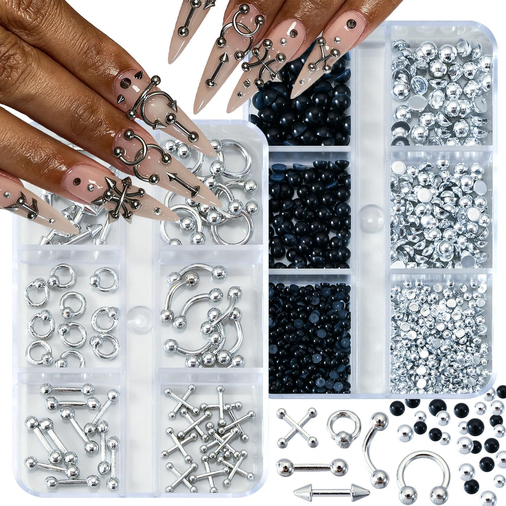 UWETIME perles plastiques plates pour ongles, touche elegante et discreete