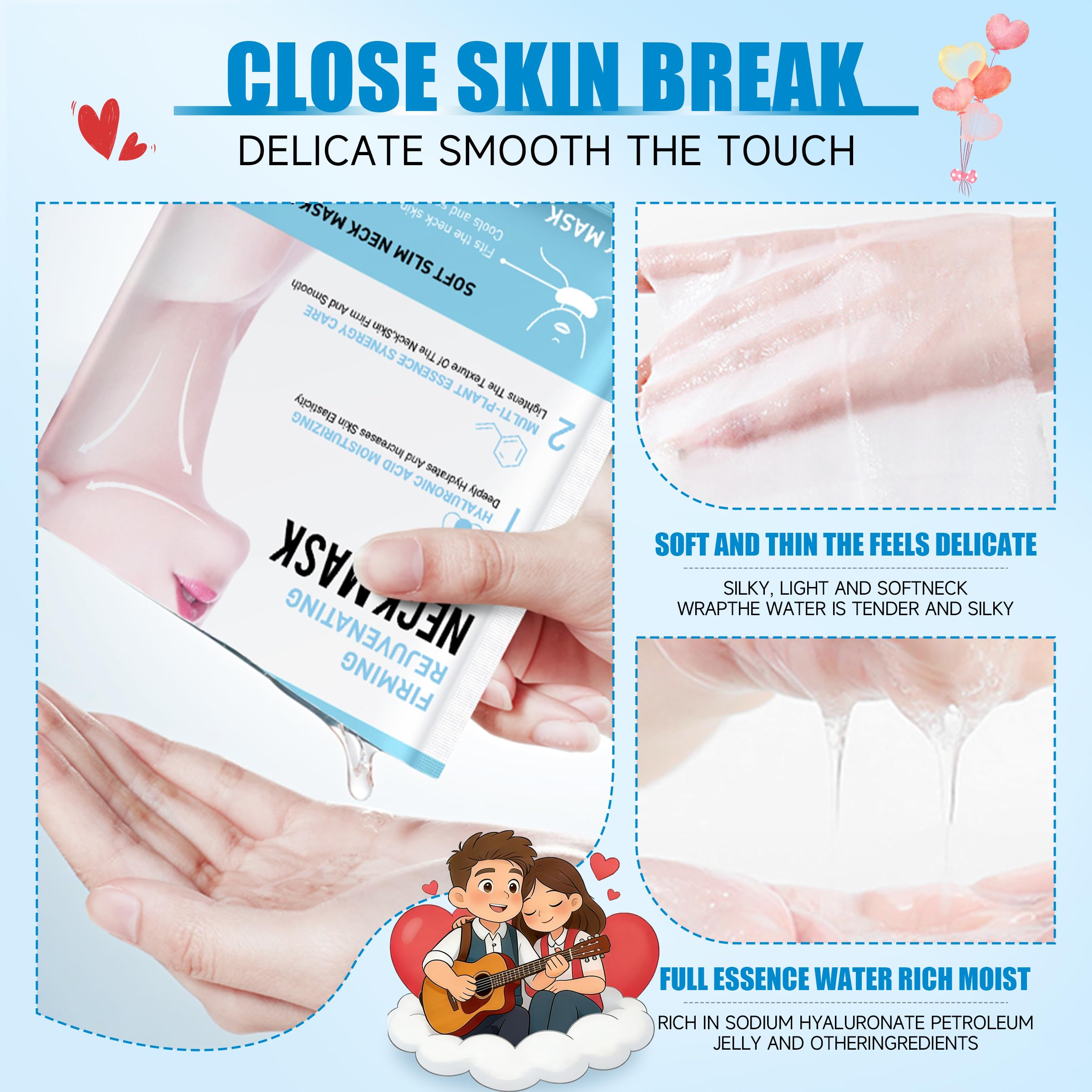 UZTUZT Masque Cou Texture Douce – texture legere pour une sensation fraiche.