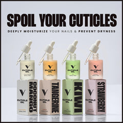 V Beauty Pure application-cuticules sur ongles, prévient sécheresse et fissures.