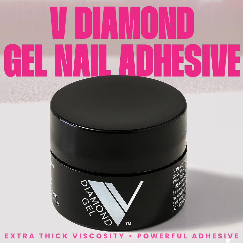 V Beauty Pure Colle Gel Diamant pour art des ongles, strass brillants et fixation sûre
