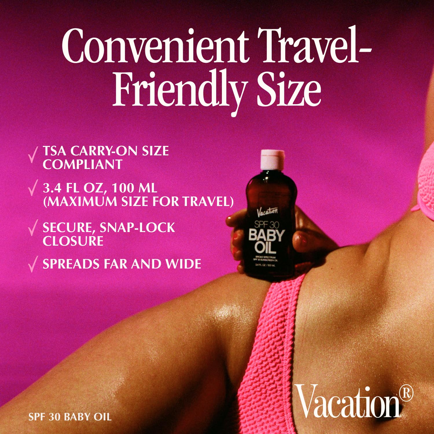 VACATION brillance iconique sur peau, transparent sur tous les tons