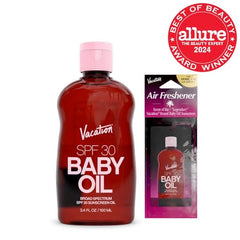 VACATION huile bébé SPF30 emballage coffret idéal en voyage